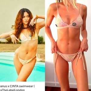 Cinta x Oceanus capsule natural beaded luxury bikini S